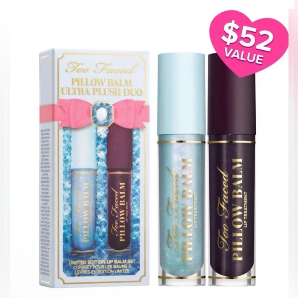 TOO FACED PILLOW BALM ULTRA PLUSH DUO! NIB!